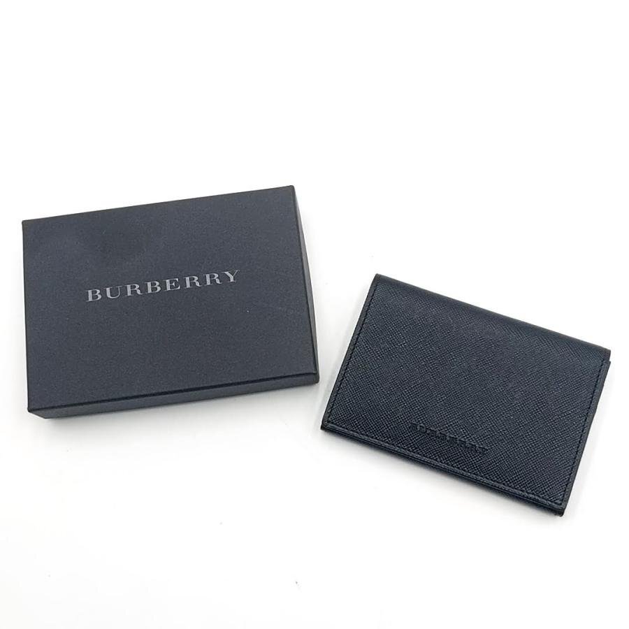 送料無料 超美品 バーバリー BURBERRY 名刺入れ カードケース カード入れ レザー ノバチェック柄 黒 ブラック メンズ拍卖