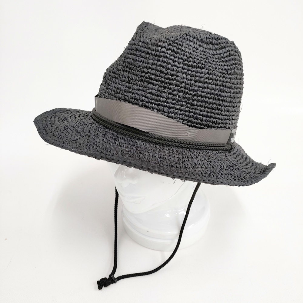 THE NORTH FACE ラフィアハット Raffia Hat 麦わら帽子 NN01554 ユニセックス ハット ブラック ザノースフェイス 5-0726M 246569拍卖