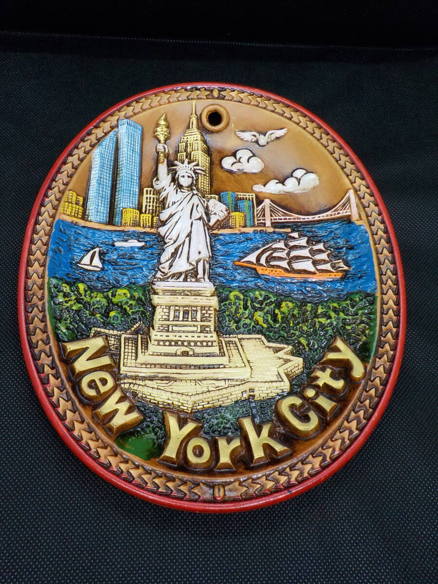 ★ビンテージ★珍しい日本製のニューヨーク(NewYork)の土産★陶器製プレート★拍卖