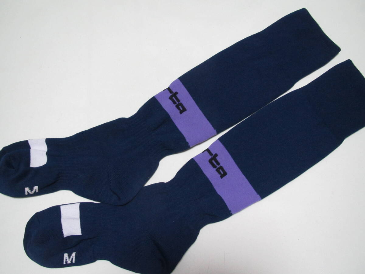 B 中古 良品 Liberta リベルタ サッカースクール 19 21 22cm M ソックス 靴下 子供用 紫 紺 ネイビー パープル拍卖