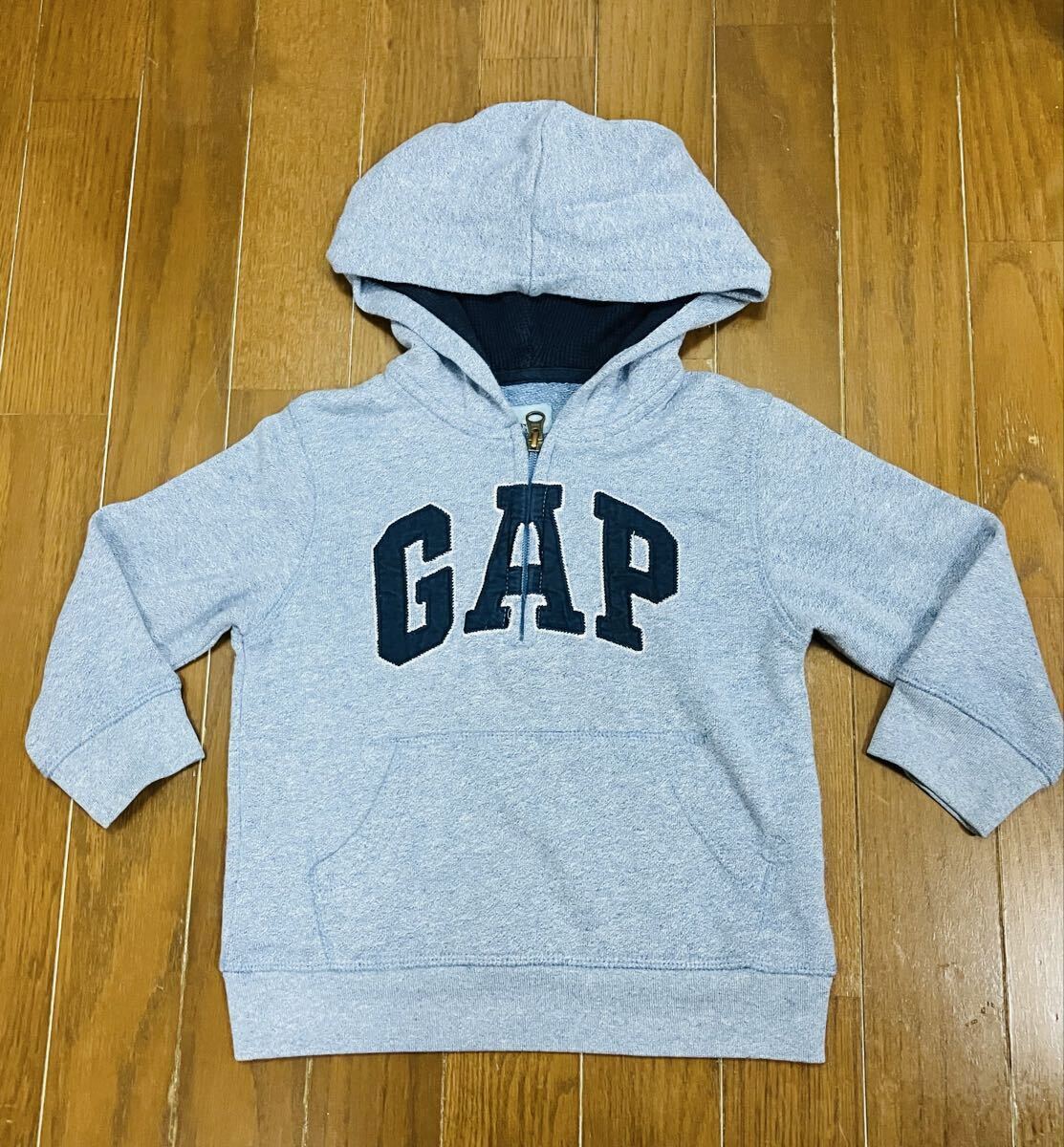 GAPギャップ☆フード付長袖パーカー☆100cm☆トレーナー☆淡い霜降り青色☆男の子☆激安拍卖