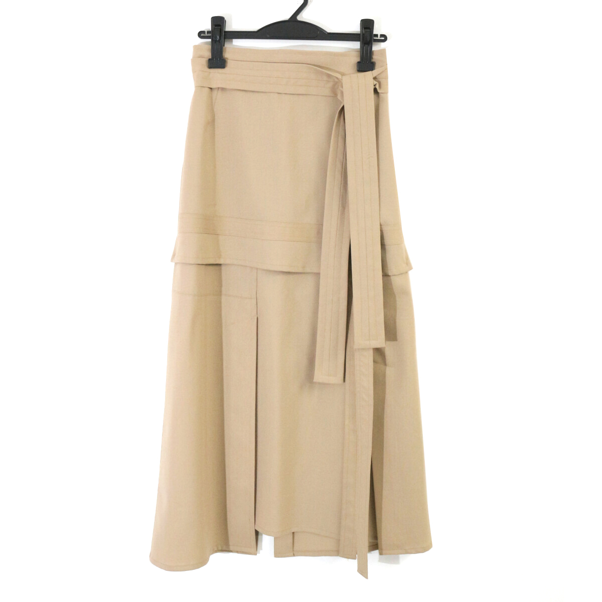 3.1 Phillip Lim 定価84,240円 19SS ベルトドッキングウールロングスカート 0 E191-3497WSC スリーワンフィリップリム拍卖