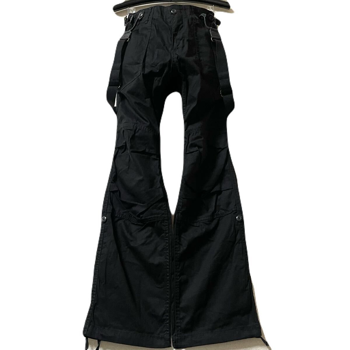 goa g.o.a vintage military gimmick suspenders Parachute Cargo flare Pants 00's y2k archive ゴア フレア カーゴパンツ ギャル 平成拍卖