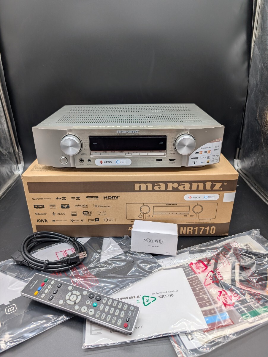 【動作確認済】marantz マランツ NR1710 AVアンプ 再生機 リモコン付き 2019年製 音響機材 中古 元箱付拍卖