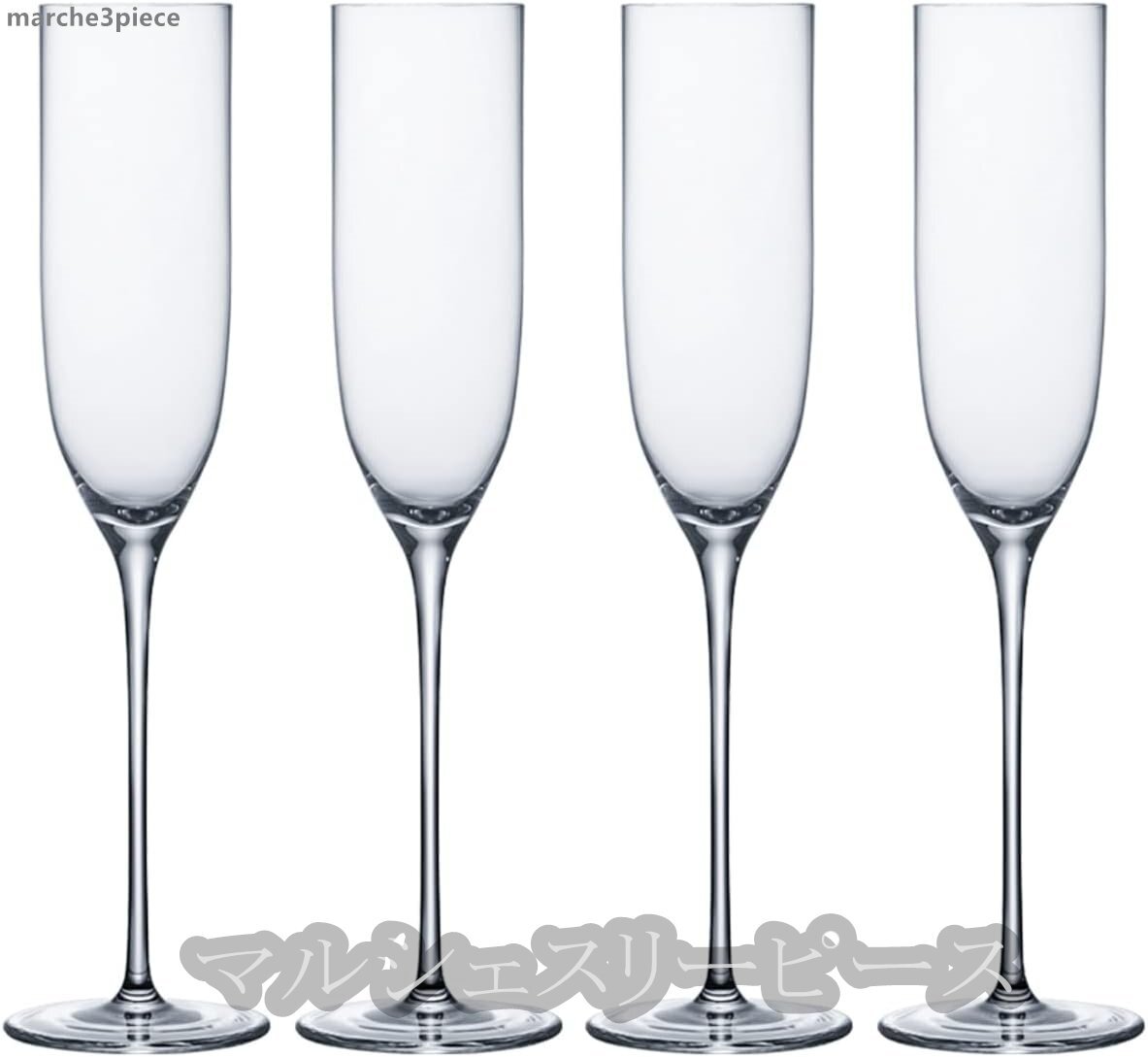 クリスタル シャンパングラス 薄型 4脚セット拍卖