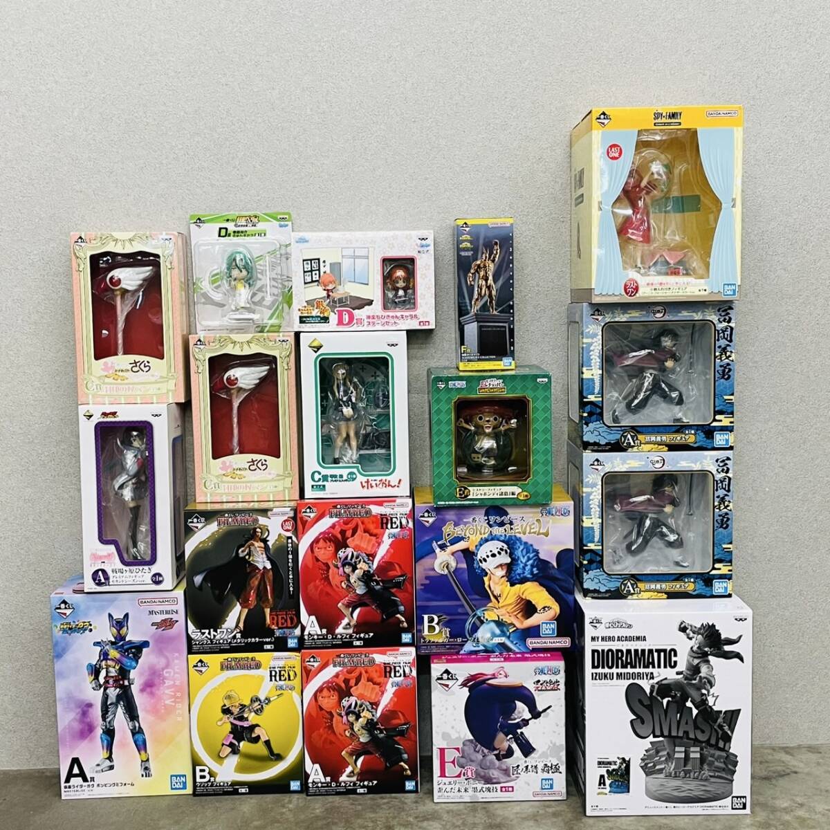 【未開封】 一番くじ プライズ フィギュア まとめ 19体 セット A/ 鬼滅の刃 ワンピース けいおん 仮面ライダー オールマイト 銀魂 大量拍卖
