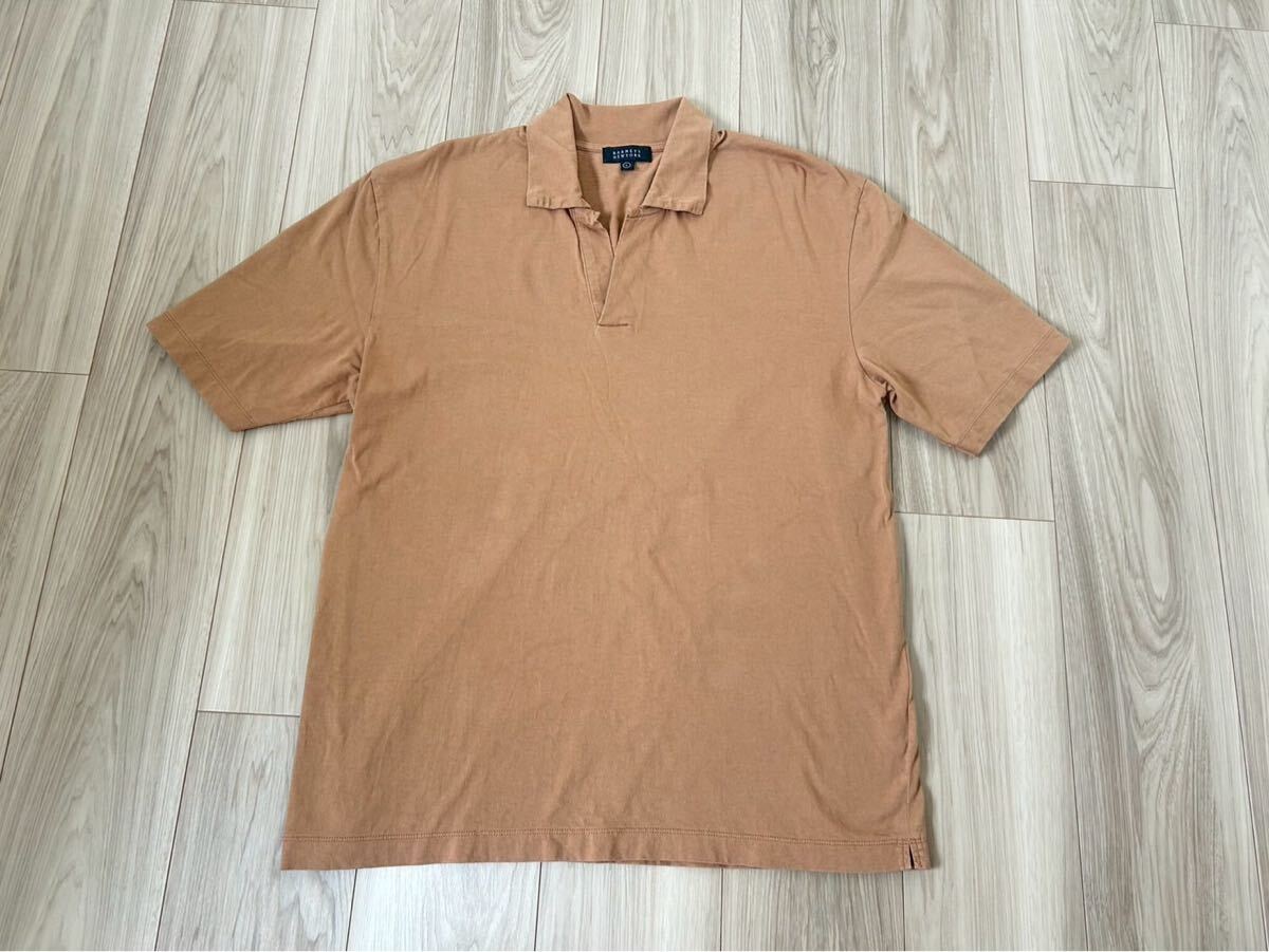 BARNEYS NEW YORK バーニーズ ニューヨーク 半袖ポロシャツ スキッパーポロ ボタンなしポロシャツ 日本製 綿 オーガニックコットン 日本製拍卖