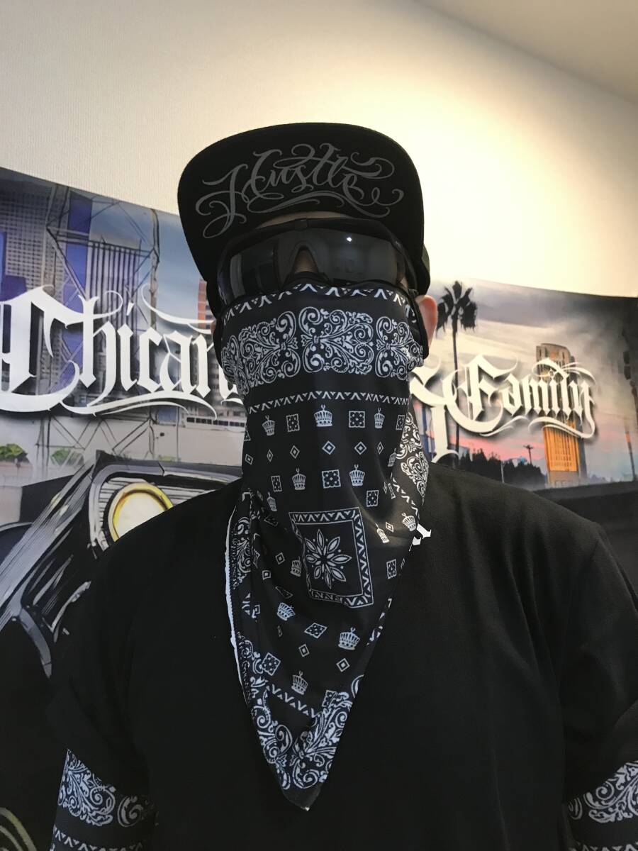 新品 送料無料 US ネックガード フェイススカーフ UVカット バイク 普段着用 西海岸 ローライダー B系 ロサンゼルス LA Chicano HipHop 1拍卖