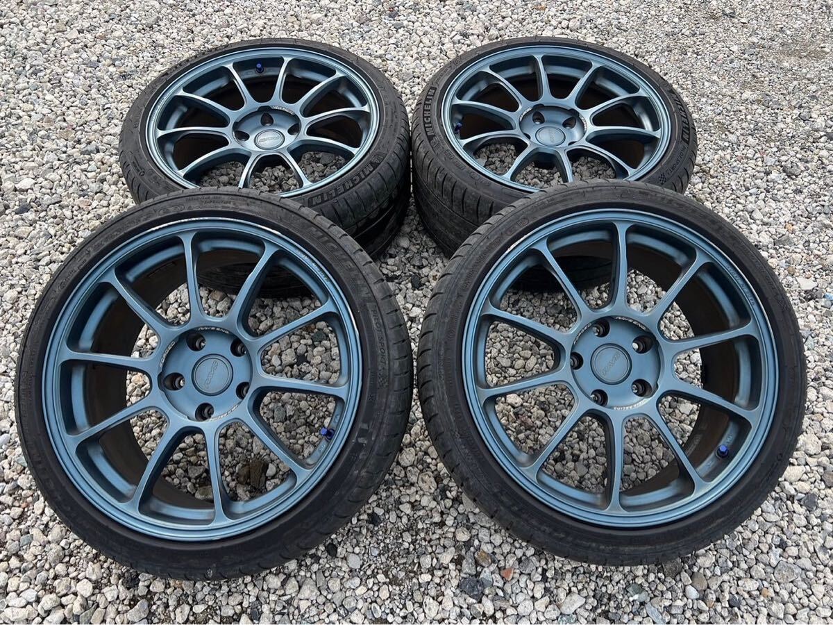 RAYS ZE40 18インチ 18×8.5J/9.5J +30/40 4本セット シビック、BMW、LS等に  ミシュランパイロットスポーツ4 装着 ホイール拍卖