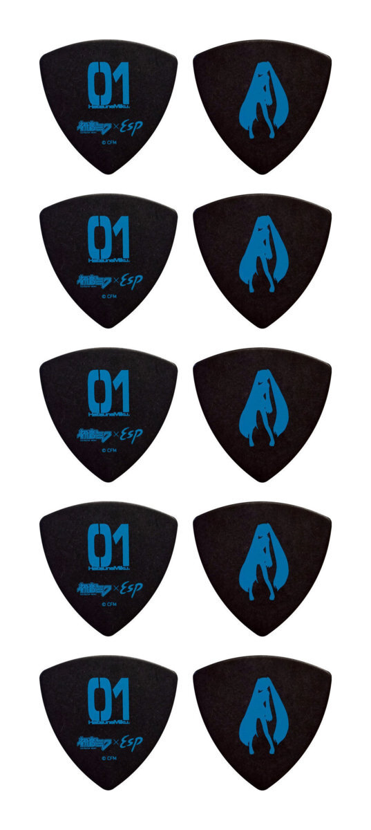 即決◆新品◆送料無料ESP PD-Miku05B/10枚セット 初音ミク シグネチャー ギター ピック/メール便拍卖