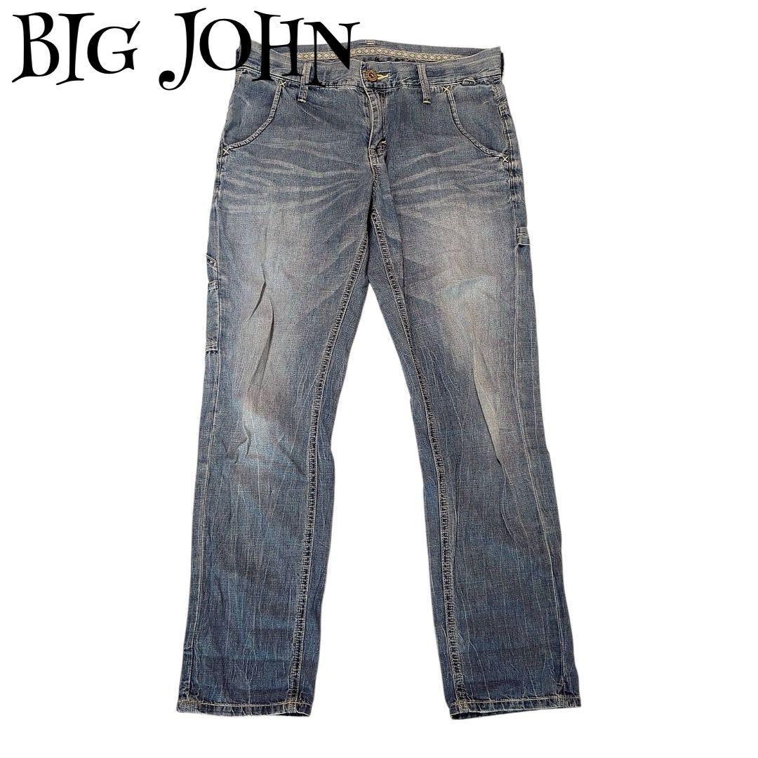 【BIG JOHN】 ビッグ ジョン デニムパンツ ジーンズ (M) ウエスト64 ウォッシュ拍卖