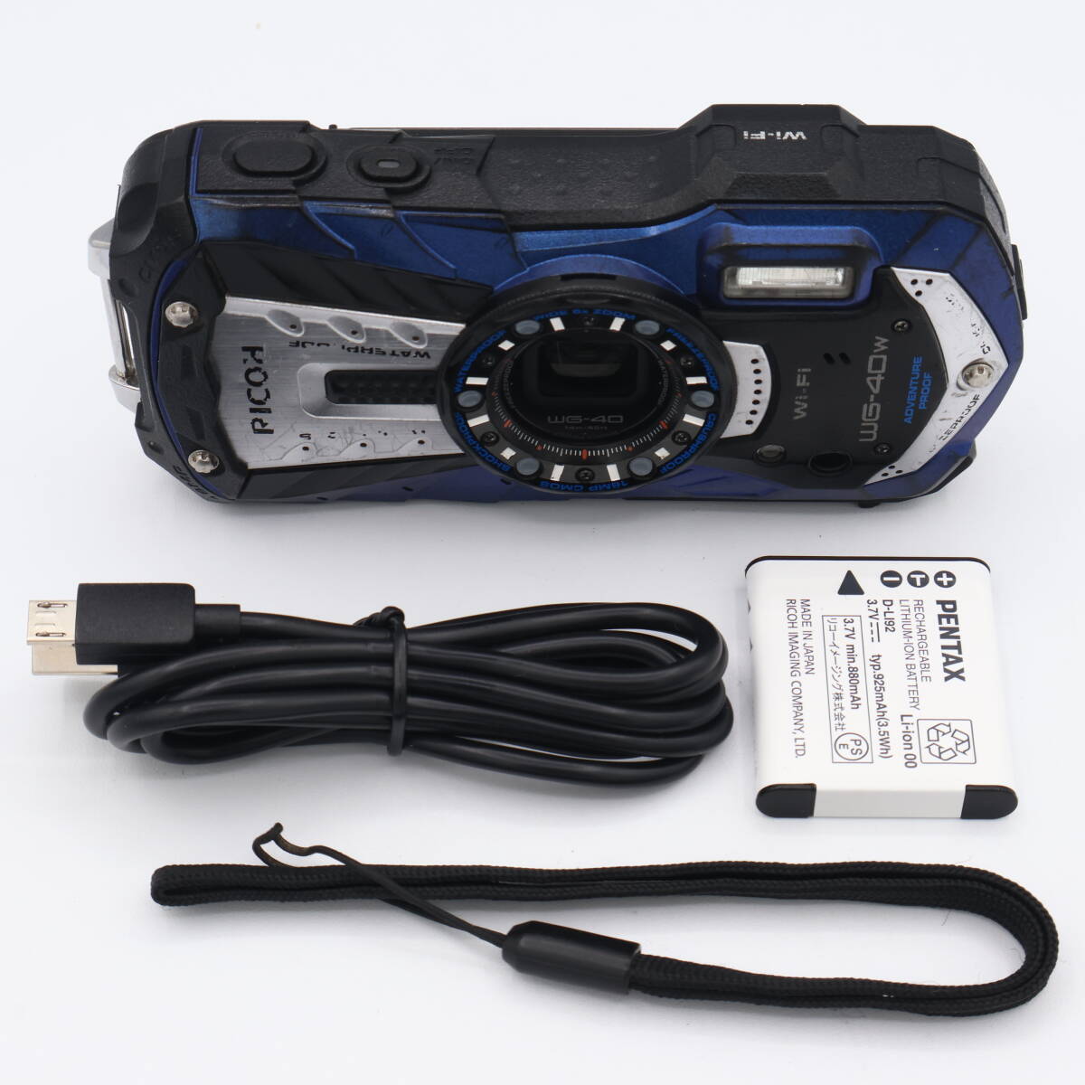 RICOH リコー 防水デジタルカメラ RICOH WG-40W ブルー 防水14m耐ショック1.6m耐寒-10度 RICOH WG-40W #250806_3008210拍卖