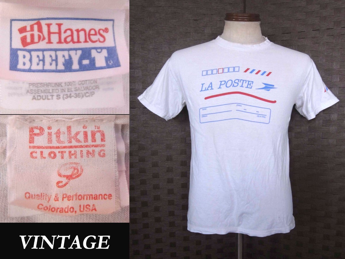 90s ビンテージ USAアメリカ LA POSTE プリント Tシャツ VINTAGE マッコイズ champion ウエアハウス model ラッセル拍卖