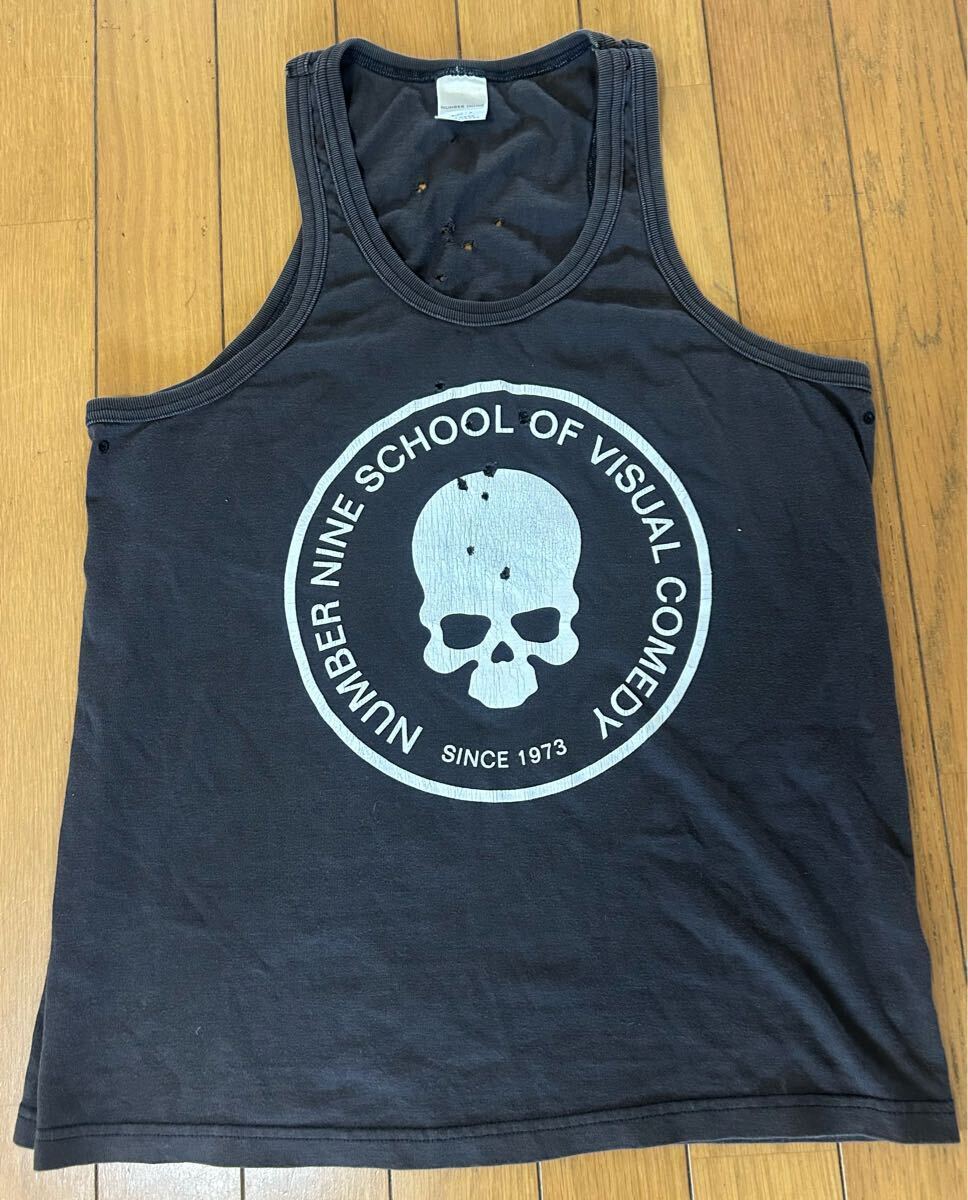2001年 ウォームガン 購入 ナンバーナイン NUMBER (N)INE タイム期 スカル ドクロ タンクトップ ノースリーブ サイズ 3拍卖