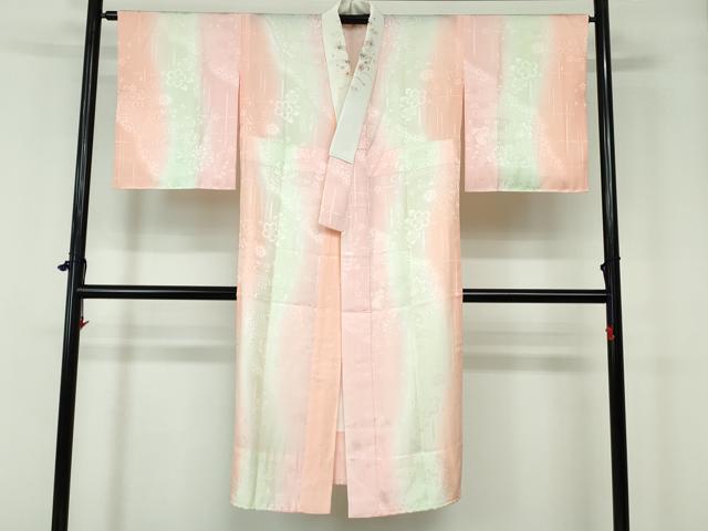 平和屋着物■長襦袢 無双仕立て 流水鹿の子花文 暈し染め やまと誂製 半衿刺繍 正絹 逸品 DAAW1241qa拍卖