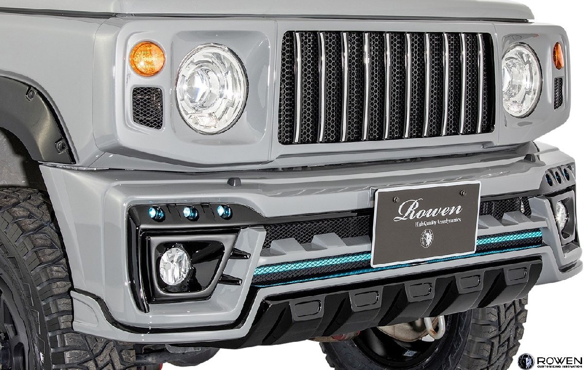 【M’s】スズキ JB64W ジムニー (2018.7-) ROWEN フロントバンパー (左右6連LEDスポットカラー付) ロェン ロウェン エアロ パーツ 1K003A00拍卖