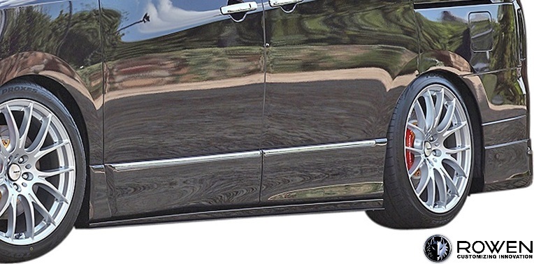 【M's】日産 E52 エルグランド ハイウェイスター 前期 (2010.08-2013.12) ROWEN サイドステップ 左右 // FRP ロエン エアロ 1N002J00拍卖