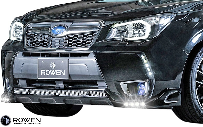 【M’s】スバル フォレスター SJG (2012.11-2018.06) ROWEN フロントスポイラー ( LEDスポット付 ) FRP ロエン ロウェン エアロ 1S008A00拍卖