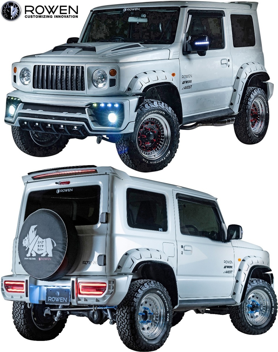 【M’s】スズキ JB74 ジムニー シエラ (2018.7-) ROWEN JAPAN PREMIUM エアロ 2点キット// FRP 未塗装 ロェン ロウェン エアロセット KIT拍卖