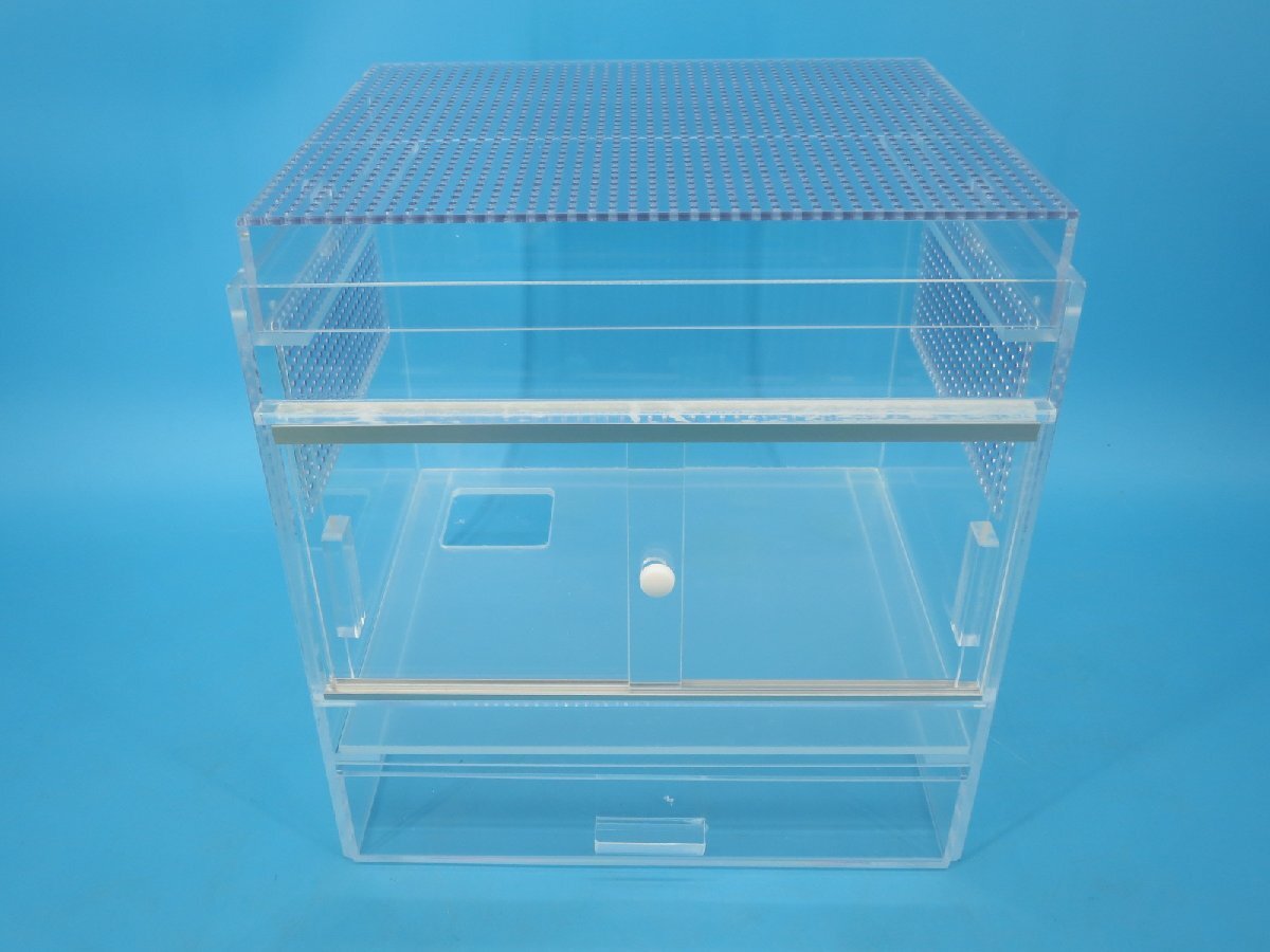未使用 中型 飼育ケージ アクリルケージ 約H32.5xW30xD25cm ゲージ 爬虫類 虫類 小動物 ハムスター 現状品(331CG拍卖