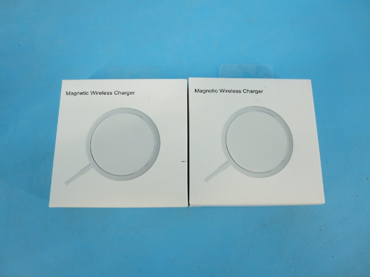 未使用 マグネット ワイヤレス チャージャー 充電器 x2 スマホ iphone アンドロイド ギャラクシー 現状品(6DQQ拍卖