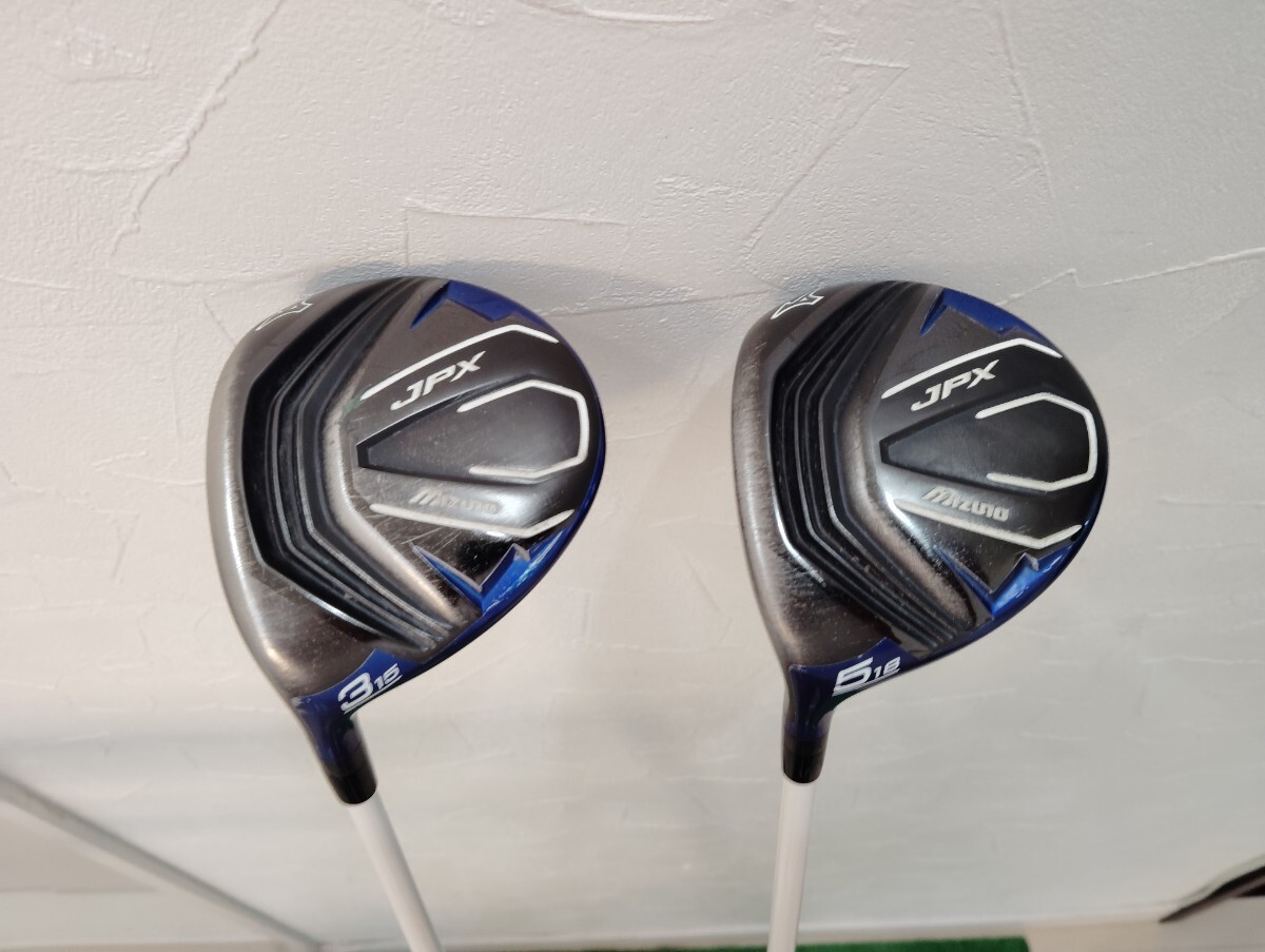 ★中古レフティ/FW2本セット/Mizuno ミズノ JPX フェアウェイウッド/3W/5W/フジクラSpeeder フレックスR拍卖
