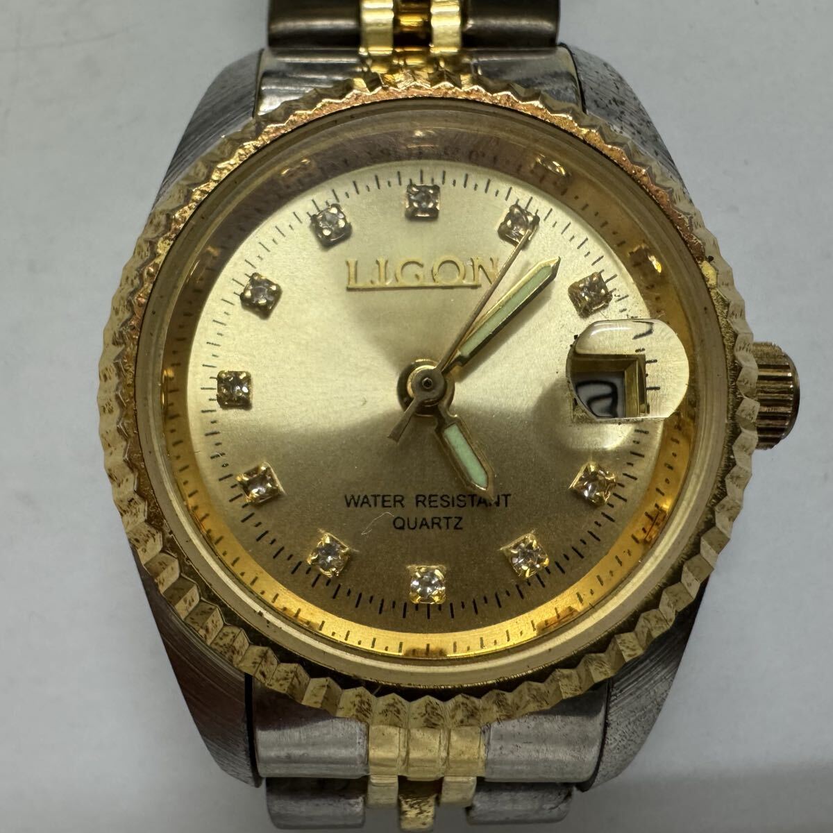 LIGON リーゴン レディース 腕時計 ゴールド文字盤 QUARTZ ラグ幅13mm 金属ベルト ステンレスベルトGOLD WATER RESISTANT は1-26拍卖