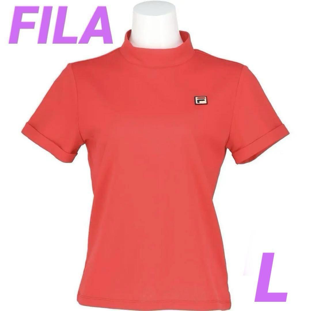FILA(フィラ)テニス ウェア ゲームシャツ レディース L レッド 定価10230円★新品 送料無料★VL2938 ハイネック スポーツ 578178拍卖