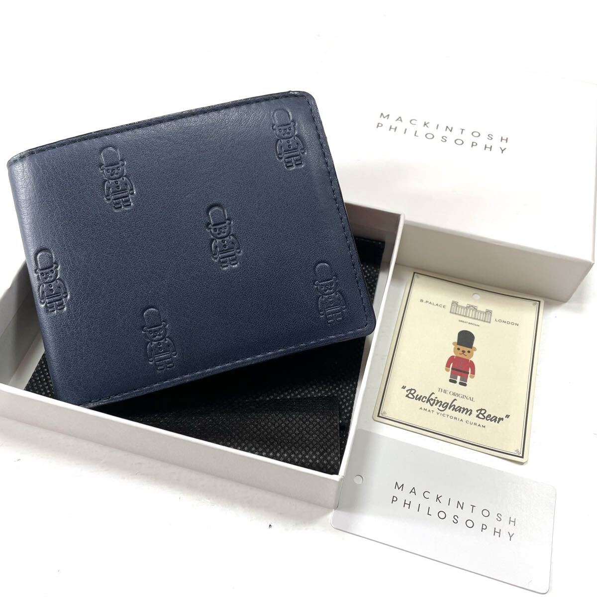 A 箱付き 未使用 マッキントッシュ 二つ折り財布 財布 バッキンガムベア CC拍卖