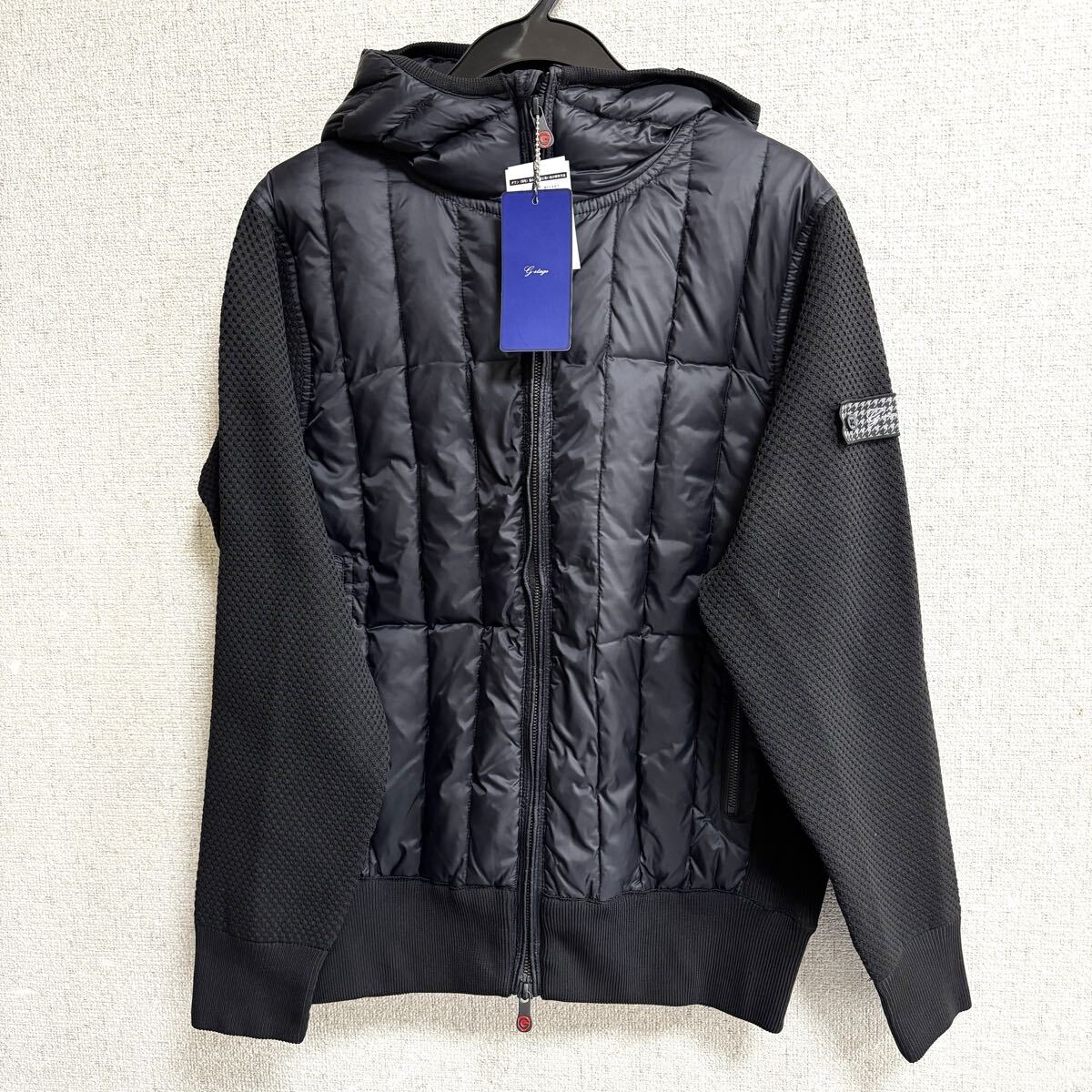 新品 G-stage ジーステージ ニット コンビ ダウン ジャケット ブルゾン Mサイズ フード付き 黒 CC拍卖