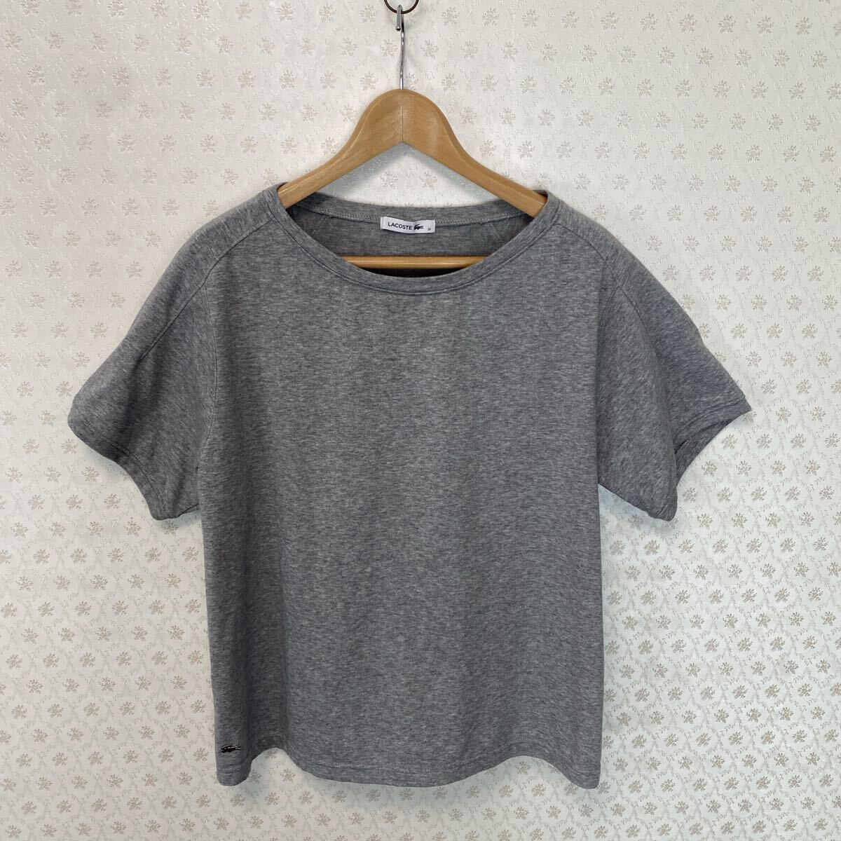 ラコステ レディース 半袖ゆったり Tシャツ グレー サイズ36 (株)ファブリカ拍卖