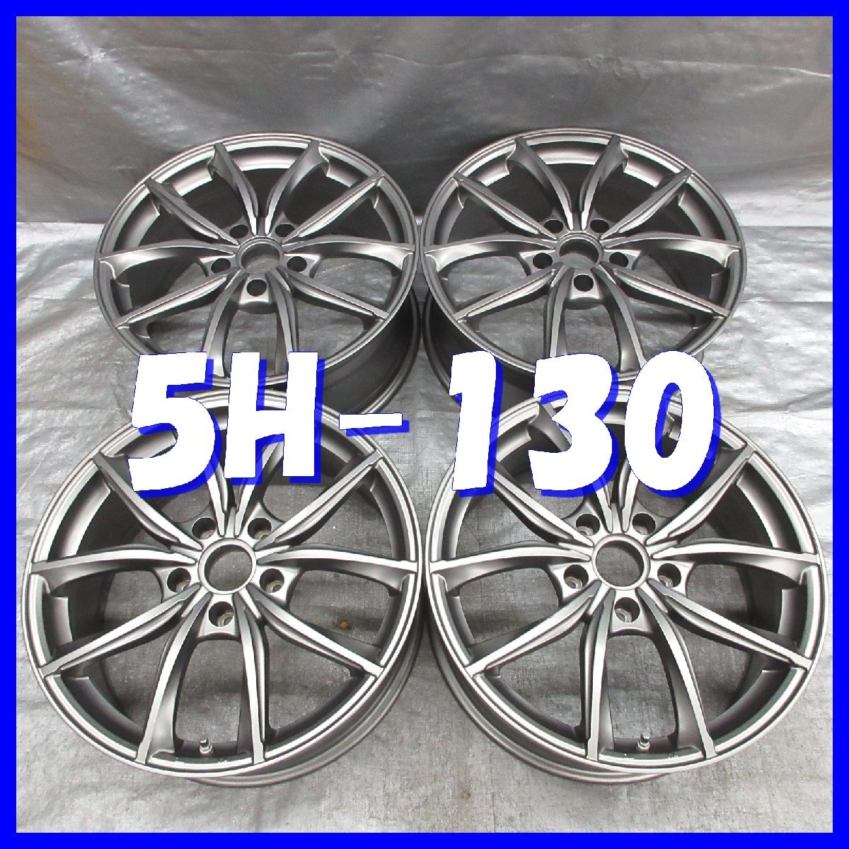 □送料無料 A2■ EURO TECH MP-LINE ■ 19×8J+41 ■ 5H PCD130 ■ φ71.5 ◇ 中古ホイール 4本 ◇ M14可/球面座 マットガンメタ カイエン拍卖