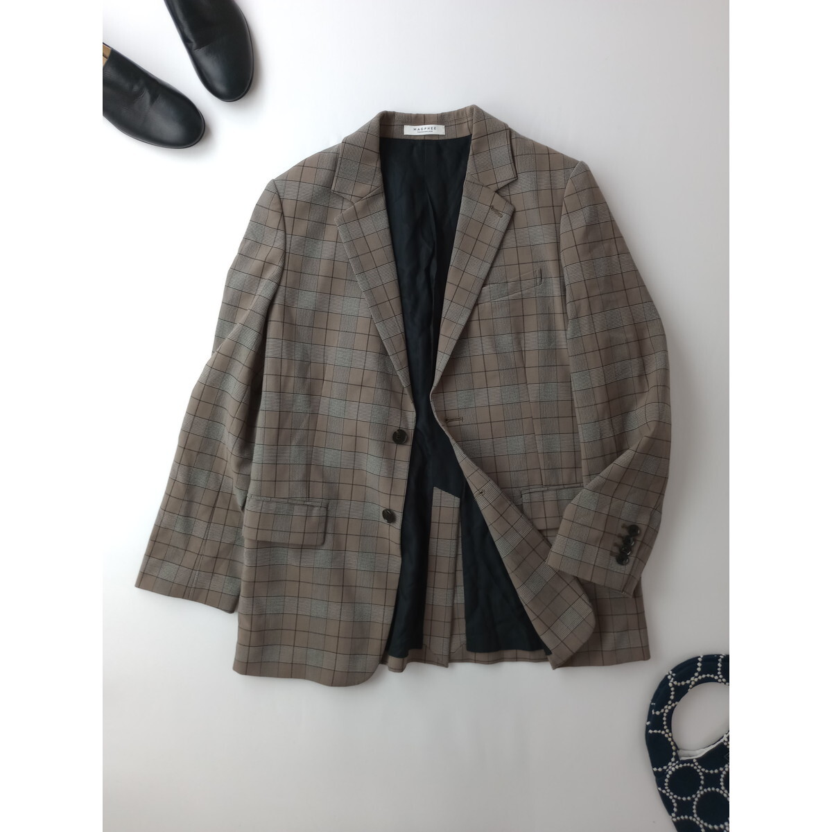 MACPHEE マカフィー トゥモローランド ストレッチ ポプリン テーラード ジャケット 長袖 ベージュ 36拍卖