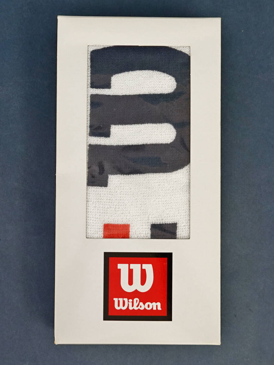 ウイルソン/WILSON/スポーツタオル/WLZ862A/ホワイトXネイビー/90X35センチ/未使用品拍卖