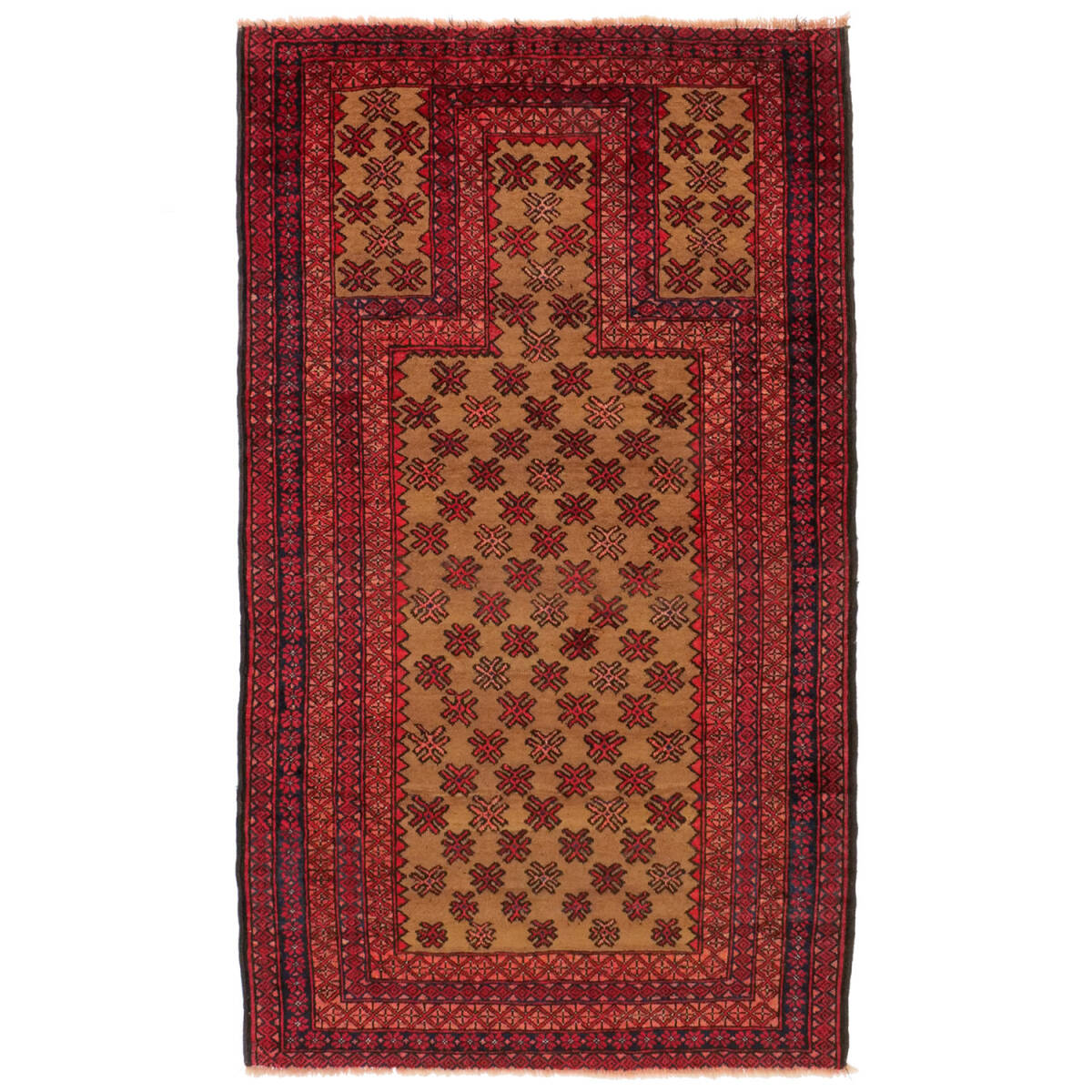 アフガニスタン 1700×1000mm 1970年代 セミアンティーク絨毯 ミフラーブ文様 トライバルラグ・ヴィンテージラグ専門店 手織り【送料無料】拍卖