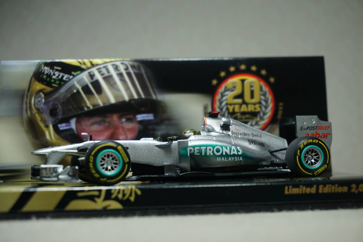 1/43 シューマッハ F1デビュー20周年 ベルギー MINICHAMPS MERCEDES MGP W02 #7 Schumacher 2011 Belgian GP メルセデス F1 20th拍卖