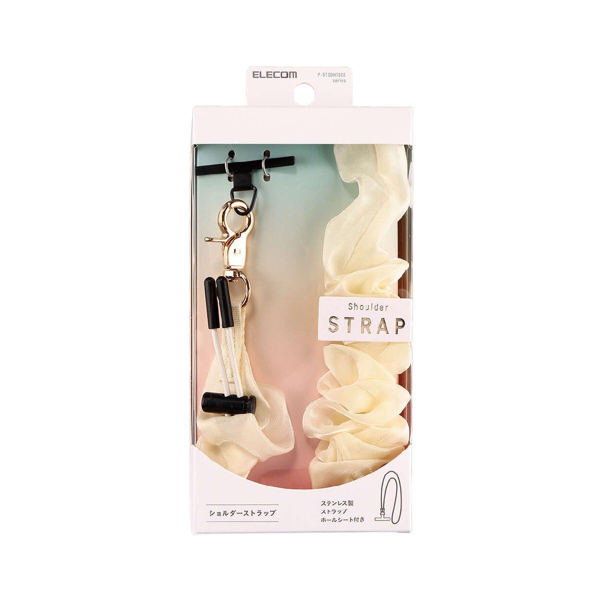 ショルダーストラップ シュシュ/上品タイプ くしゅくしゅとした立体感と透け感のある生地が大人の抜け感を演出する: P-STSDH1SCEIV拍卖