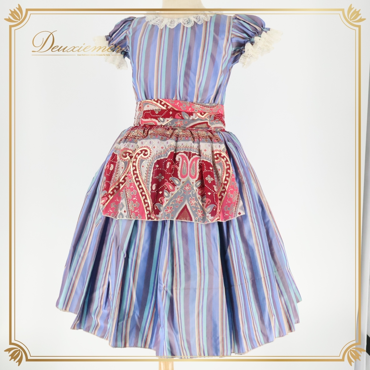 バレエ 衣装 ロマンティックチュチュ ワンピース ドレス 子供 ジュニア くすみブルー ピンク 柄 模様 発表会 劇 キッズ ブルー系 ピンク系拍卖