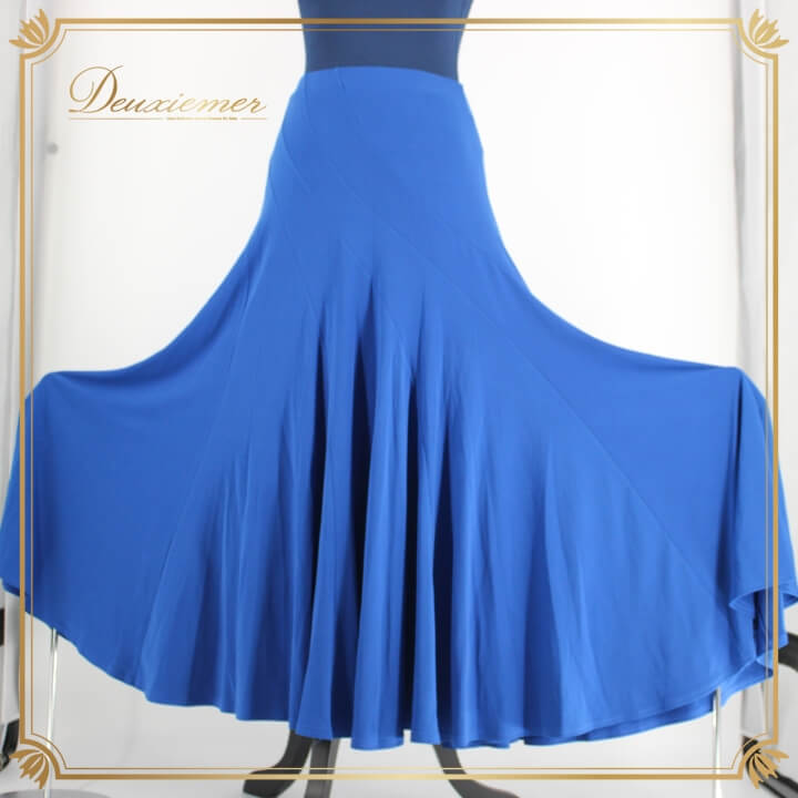 社交ダンス 衣装 スタンダード スカート レッスンウェア パーティー エル・プラト 無地 シンプル ブルー系 青 フェミニン かわいい 可愛い拍卖
