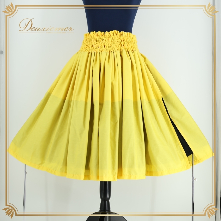 フラダンス 衣装 パウスカート イエロー系 フラ ダンス ダブル 無地 ハワイアン シンプル 黄 レッスン 練習 アロハ 明るい 華やか スカート拍卖