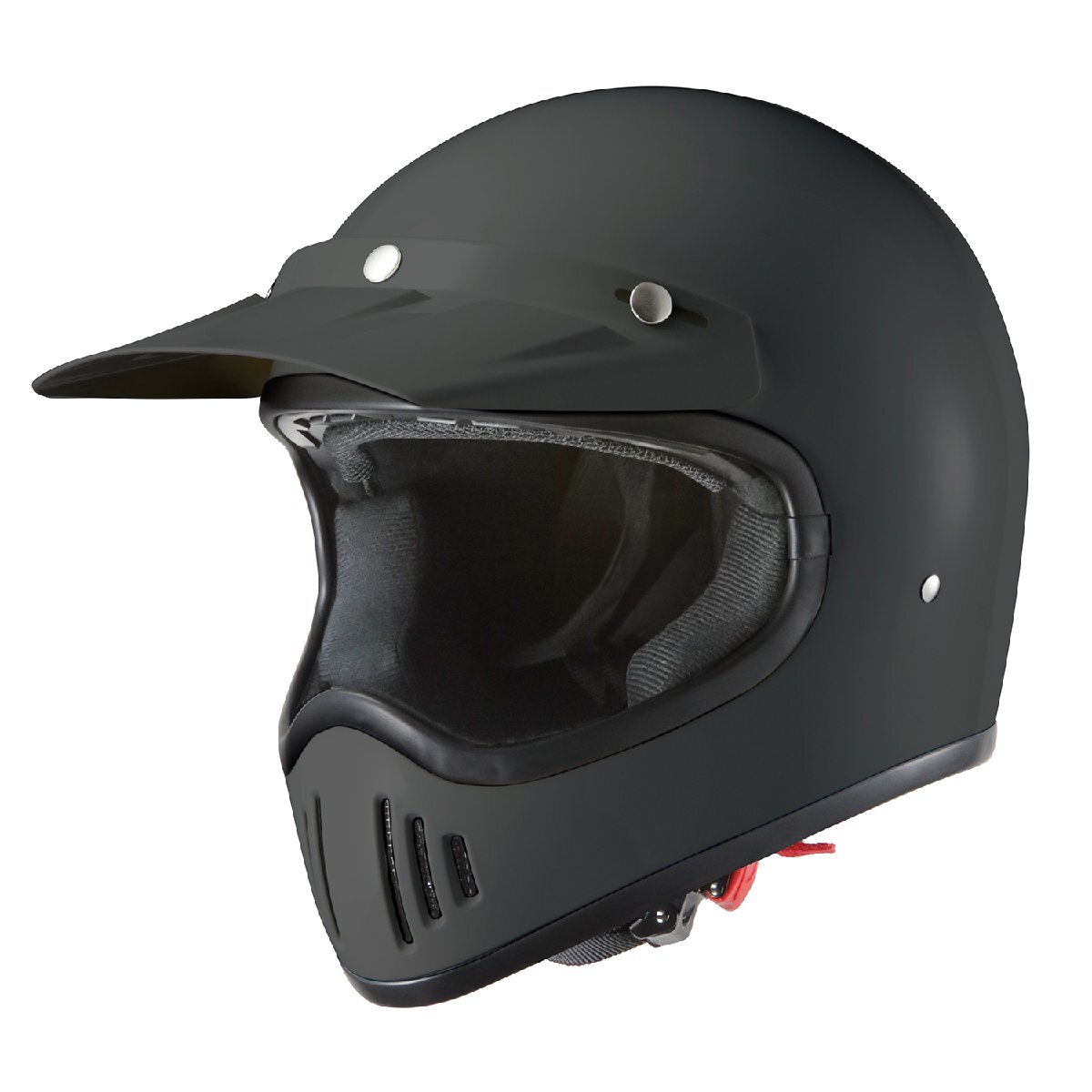 バイクヘルメット ビンテージ レトロ アメリカン フルフェイス マットブラック Lサイズ エアロ バイザー かっこいい拍卖