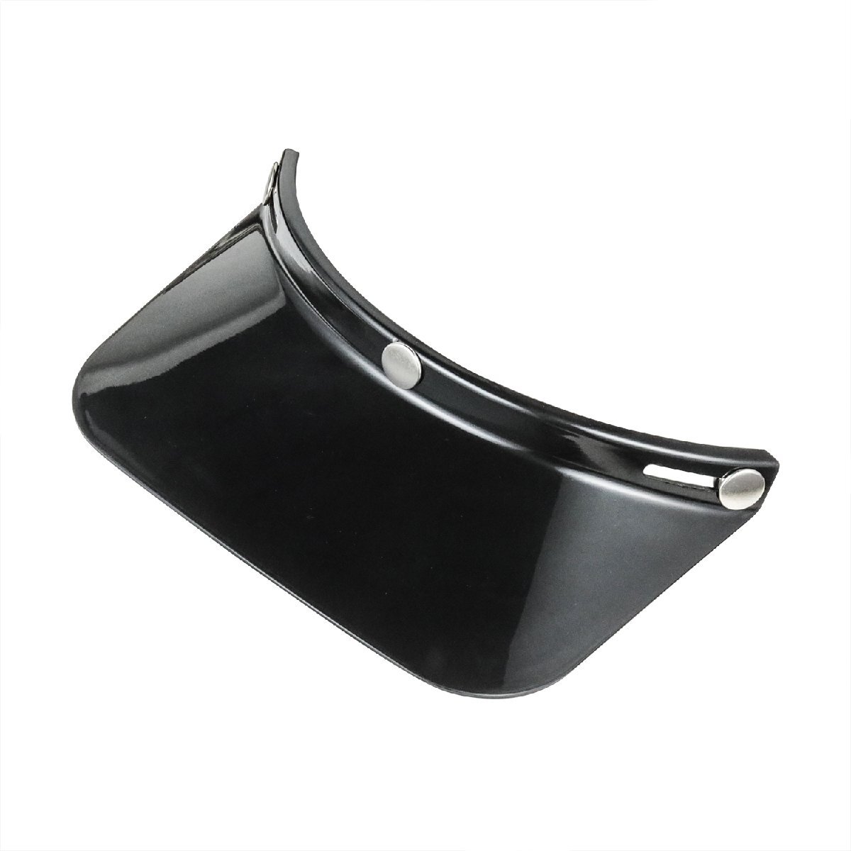 ヘルメットバイザー ブラック バイク ヘルメット バイザー ツバ長 ポリカーボネート スモールジェット 3スナップボタン拍卖