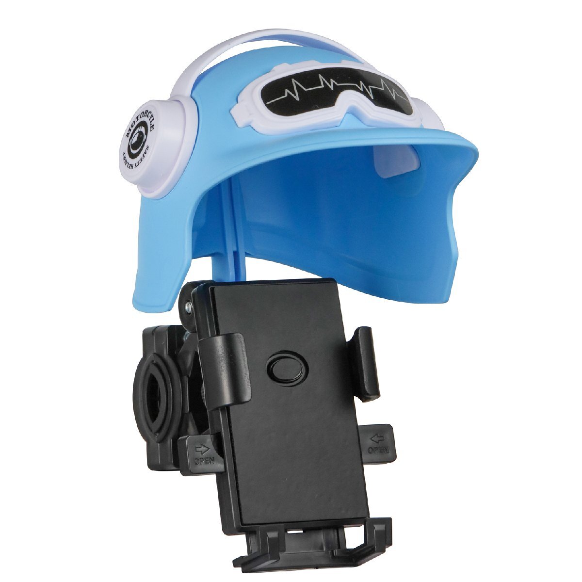 スマホホルダー サンシェード ヘルメットタイプ ブルー 青 バイクパーツセンター拍卖