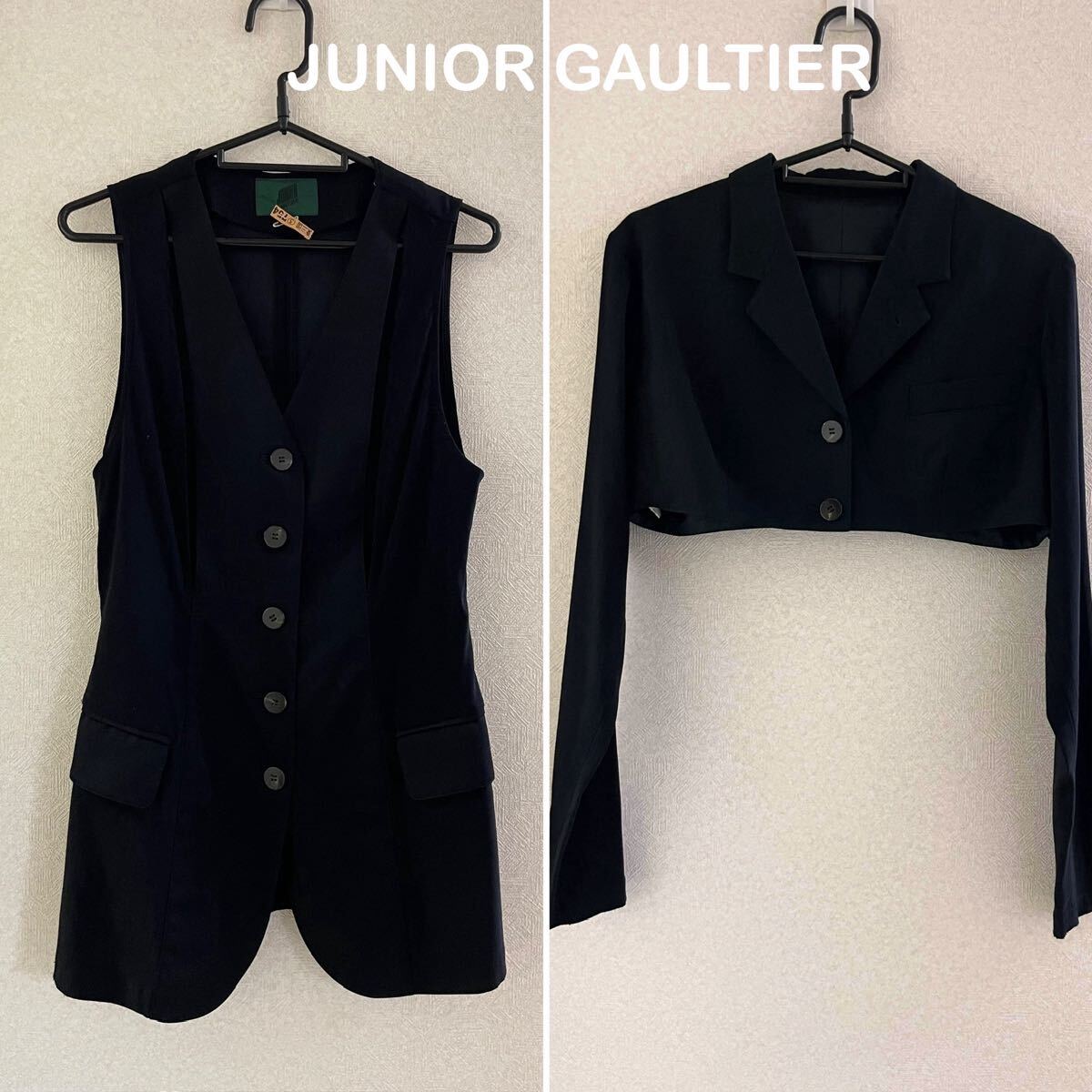 【JUNIOR GAULTIER 】3WAYタイプ ストレッチジャケット黒40 ジャケット JEANPAUL GAULTIER拍卖