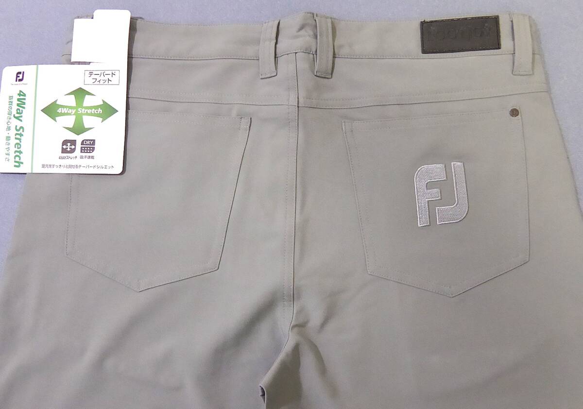 FOOTJOY GOLF フットジョイ ゴルフ ロゴ刺繍 吸汗速乾 ストレッチ ドライ テーパード スラックス ゴルフパンツ XL 灰 ②拍卖