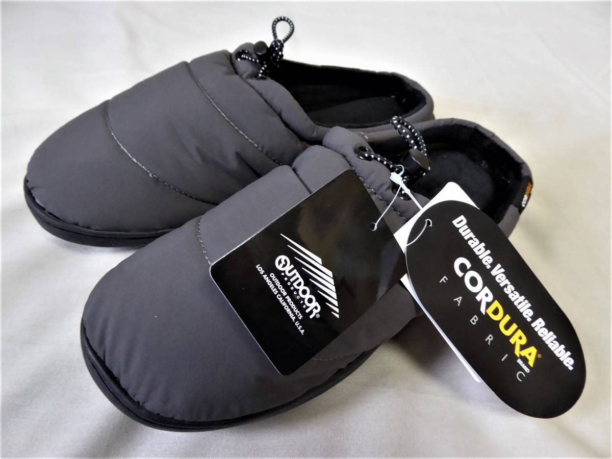 訳あり OUTDOOR PRODUCTS アウトドア プロダクツ 高耐久 cordura使用 裏起毛 撥水 防滑 クロックサンダル チャコール 26.0 ①拍卖