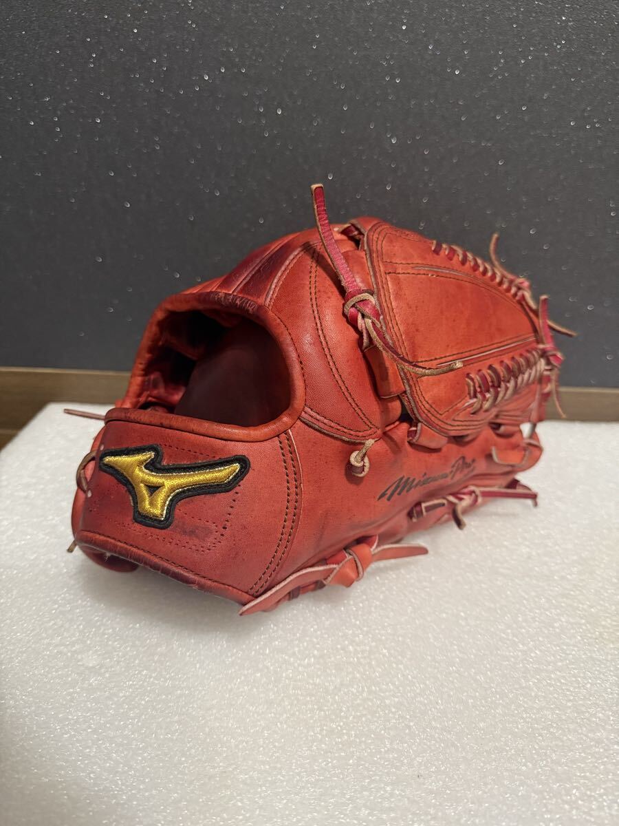 ★美品★ ミズノプロ オーダー 硬式用 投手 ピッチャー キップ 刺繍なし 指カバー無拍卖