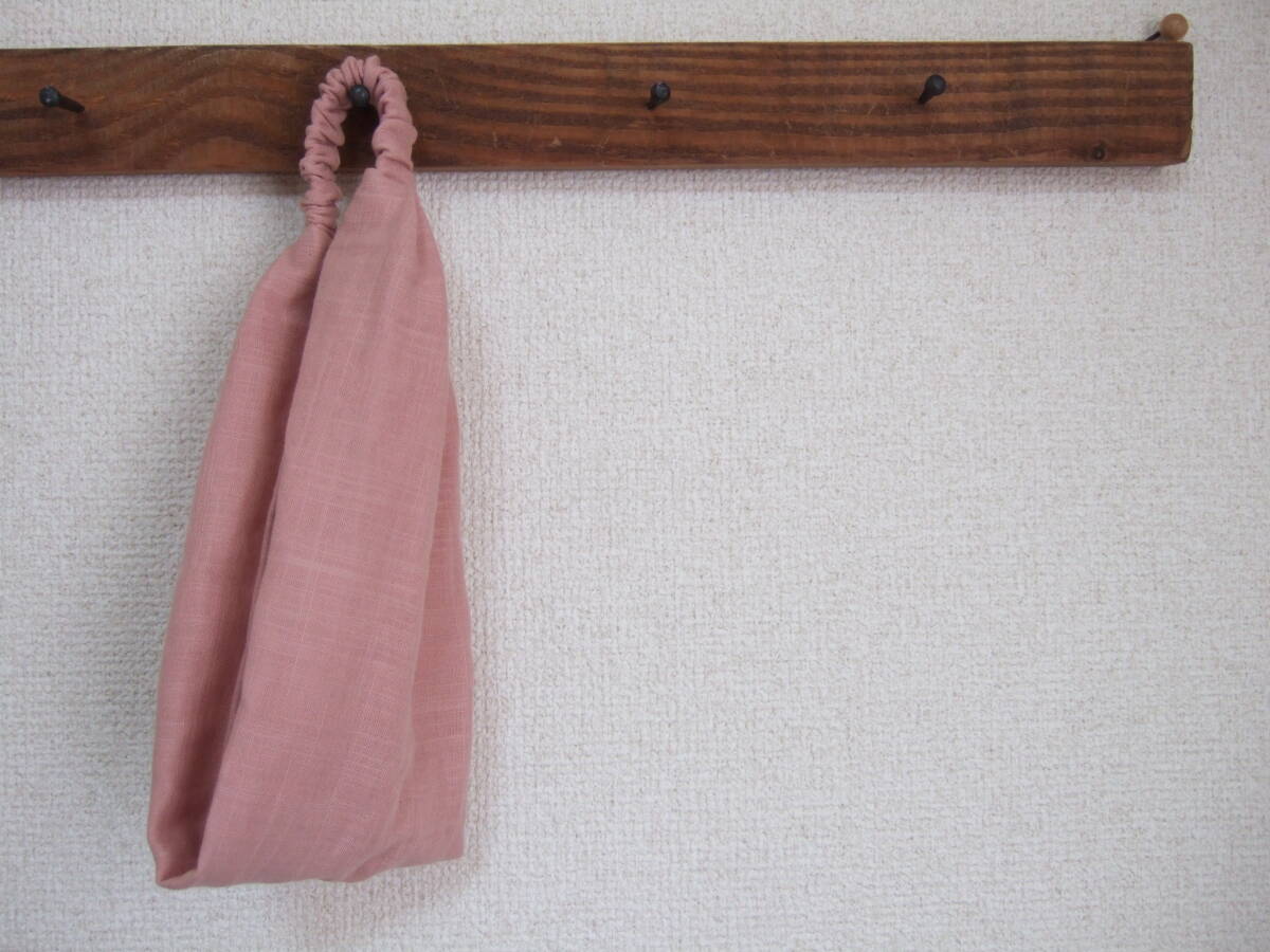 ★即決★ハンドメイド 肌触りの良いスラブダブルガーゼ 桜色 柔らかコットンのゆるターバン***ヘアバンド 拍卖