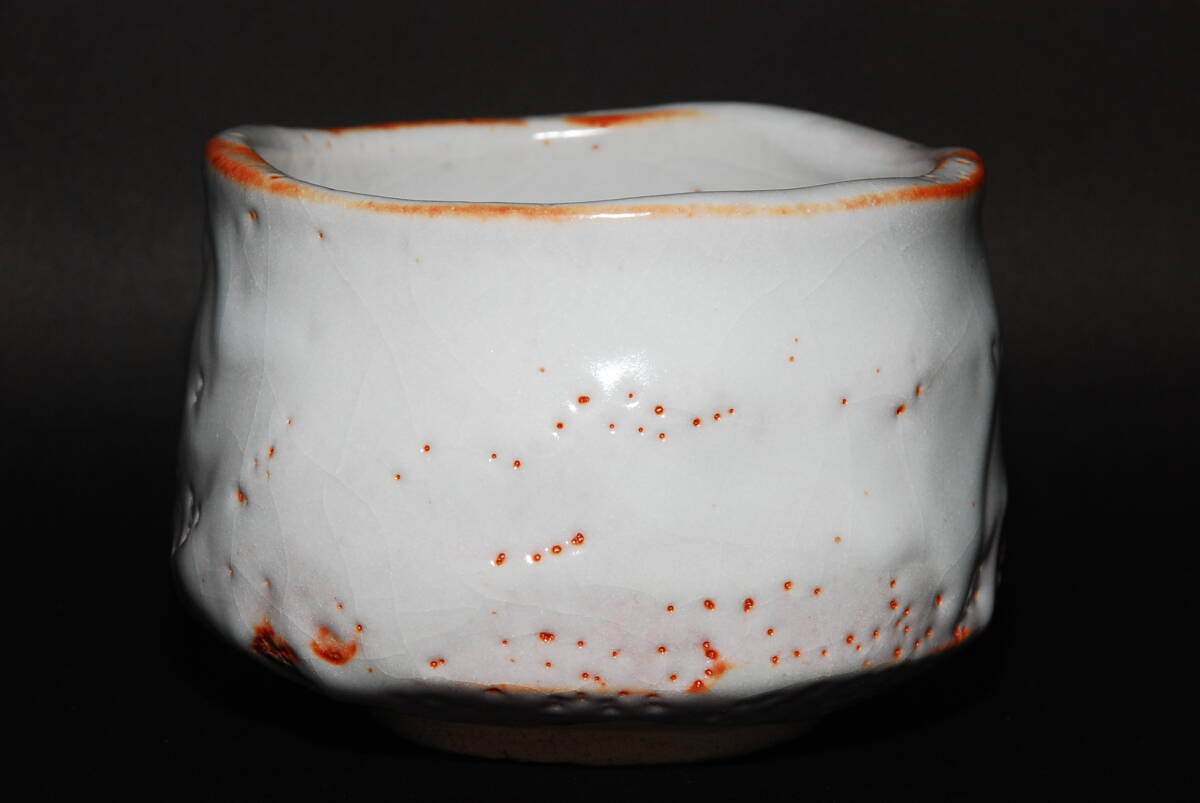 仙山窯 安藤日出武 造 志野 茶碗 抹茶碗 共箱 共布 栞付き 茶道具拍卖