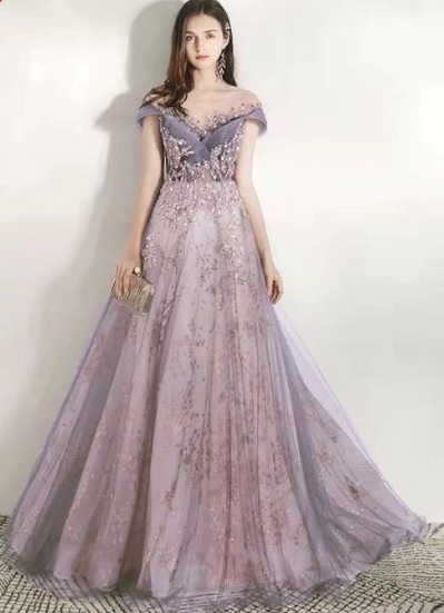 未使用 演奏会 発表会 舞台衣装 結婚式 豪華 チュール スパンコール フォ-マル ロング丈 L ドレス (OPN2551)拍卖